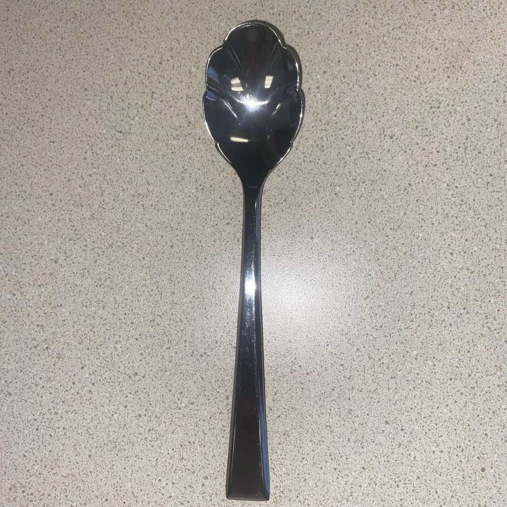 Yamazaki Patrick EPOCH 18/8 Stainless Flatware. Sugar Shell Spoon. Glossy 6 1/2